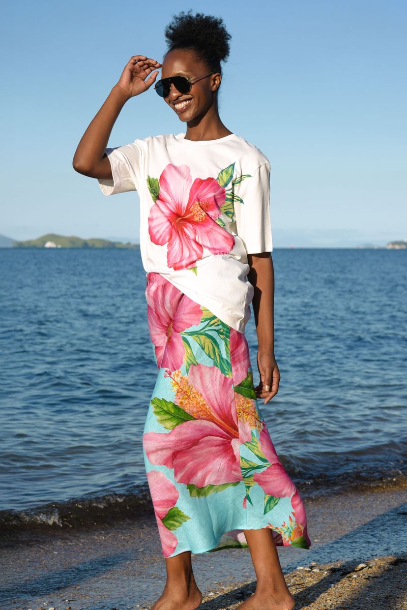 BIAS ABOUT YOU SKIRT
								, 			HIBISCUS OF TIME TOP