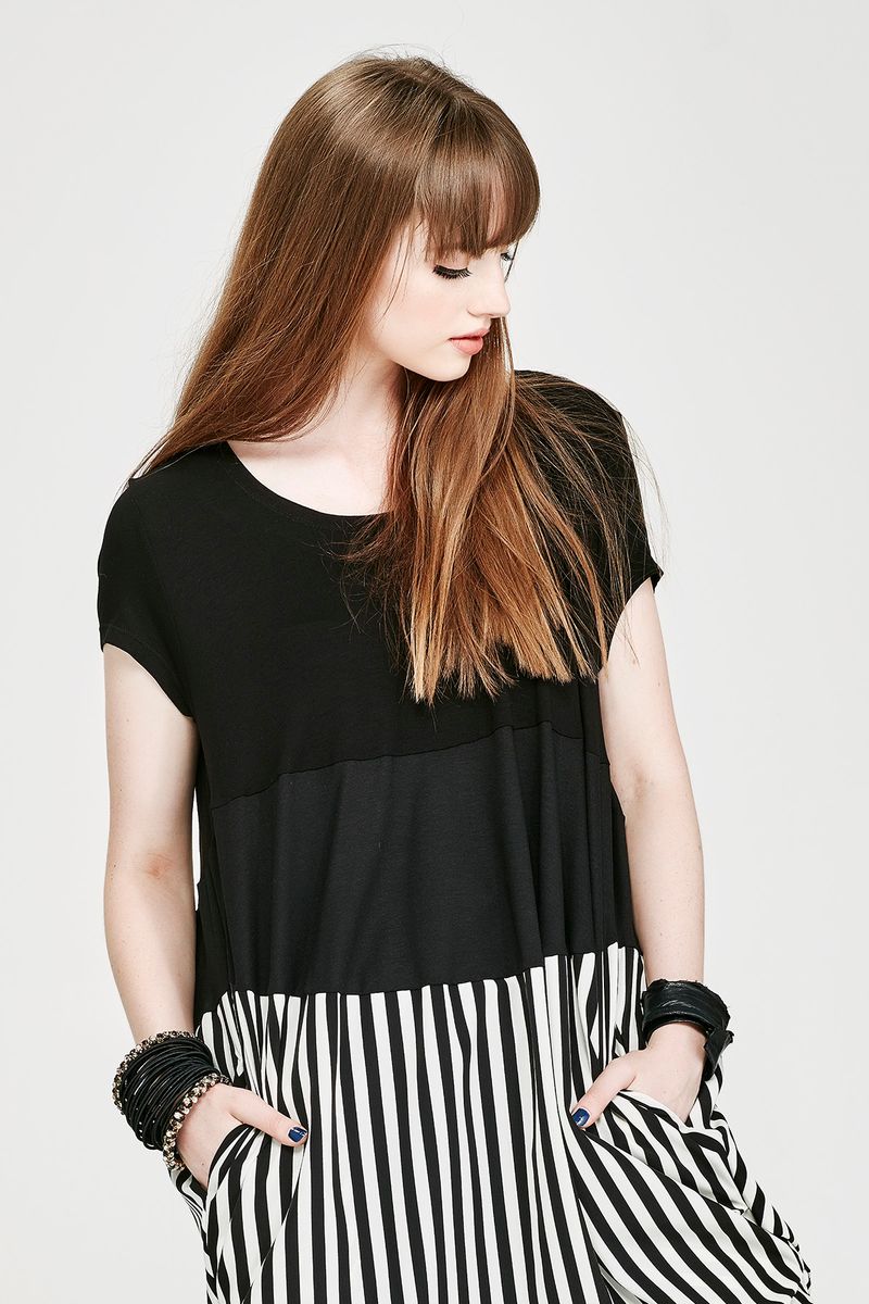 'Half Stripe' Dress