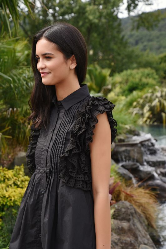 									RUFFLE AROUND THE EDGES DRESS
			