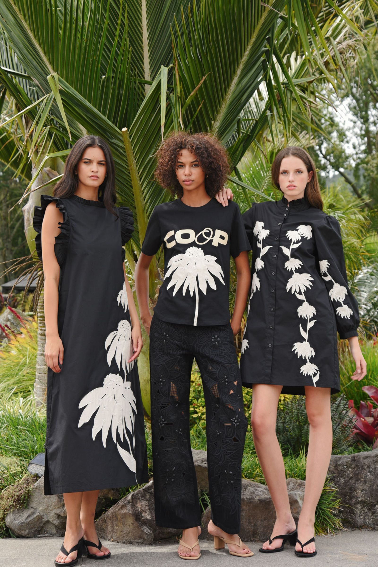 									THREE-MENDOUS BLOOMS Dress
								, 			BLOOM SERVICE T-shirt
								, 			JEAN-IOUS Jeans
			