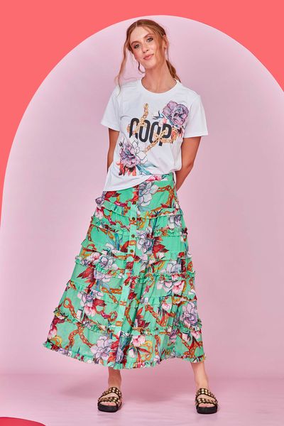 NOW YOU TEE ME T-SHIRT
								, 			FULFIL THE FRILL SKIRT