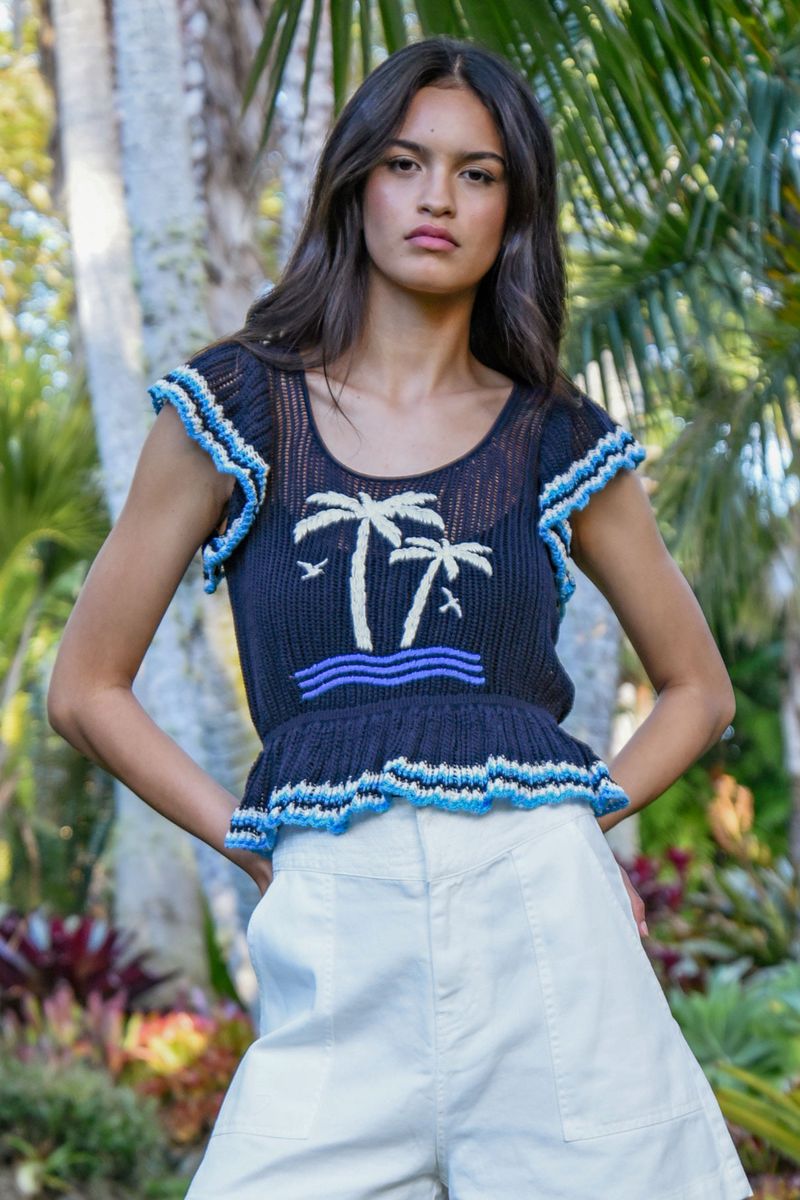 PALMS AWAY TOP
								, 			STITCH STATEMENT SHORT