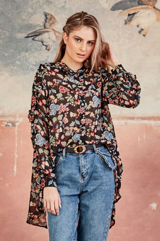 FRILL THE WORLD BLOUSE
								, 			FOREVER IN MY JEANS JEAN