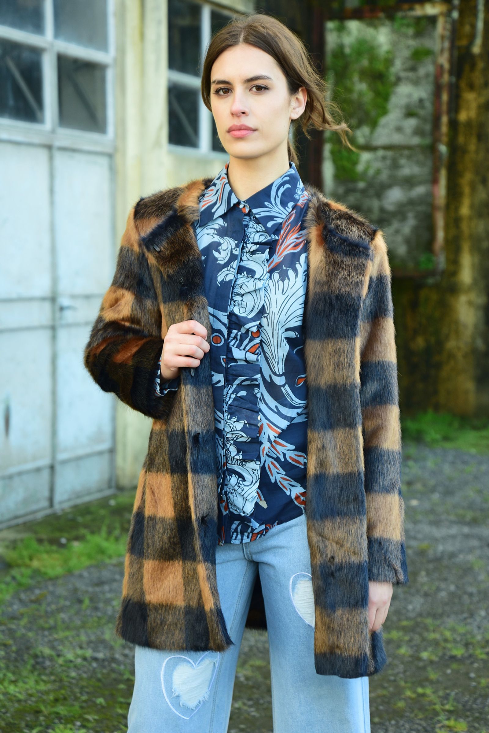 LONGING FUR YOU COAT
								, 			TRUFFLE RUFFLE SHIRT
								, 			A CHANGE OF HEART JEAN