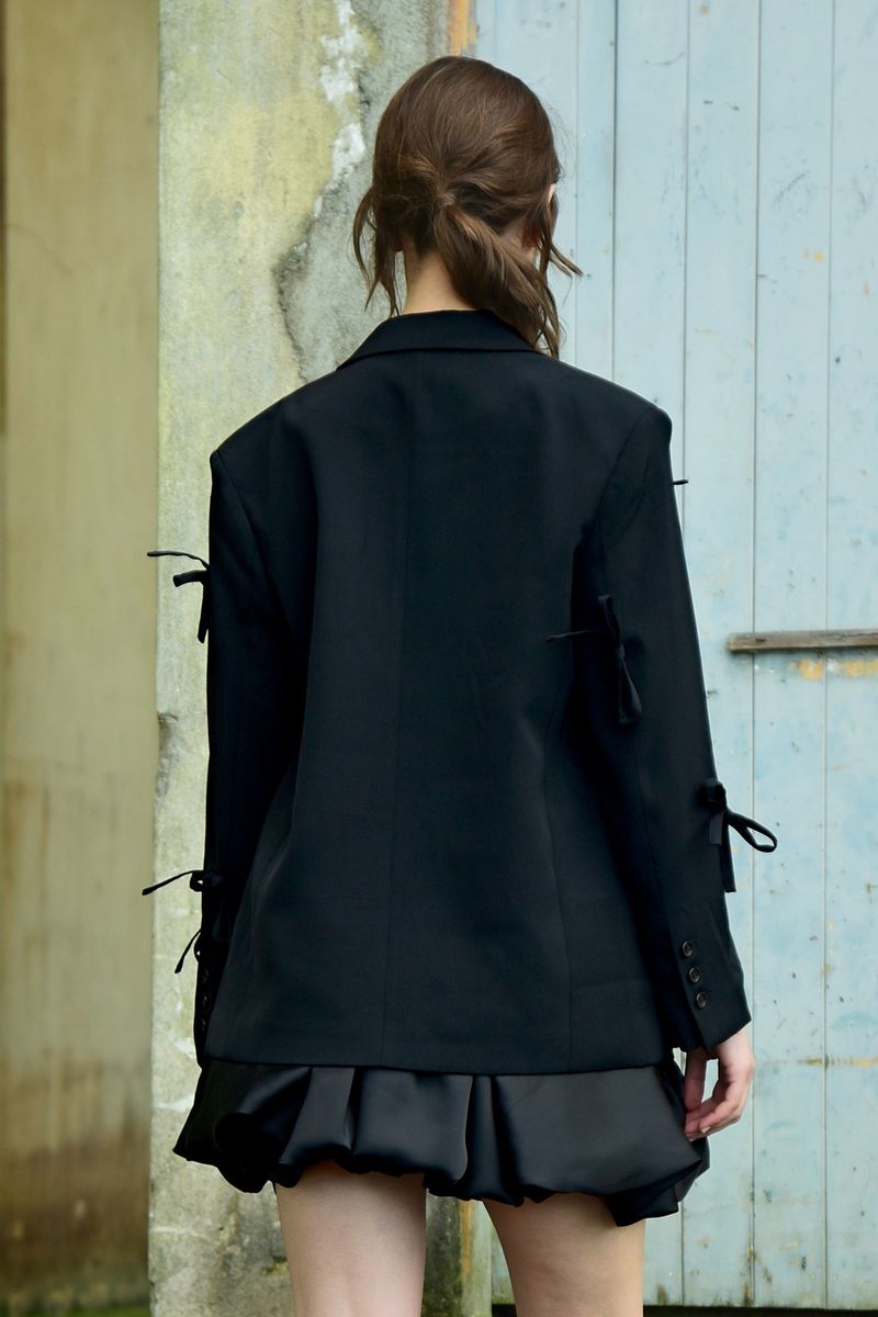 SAY IT ISN'T BOW BLAZER
								, 			BUBBLE ACT DRESS