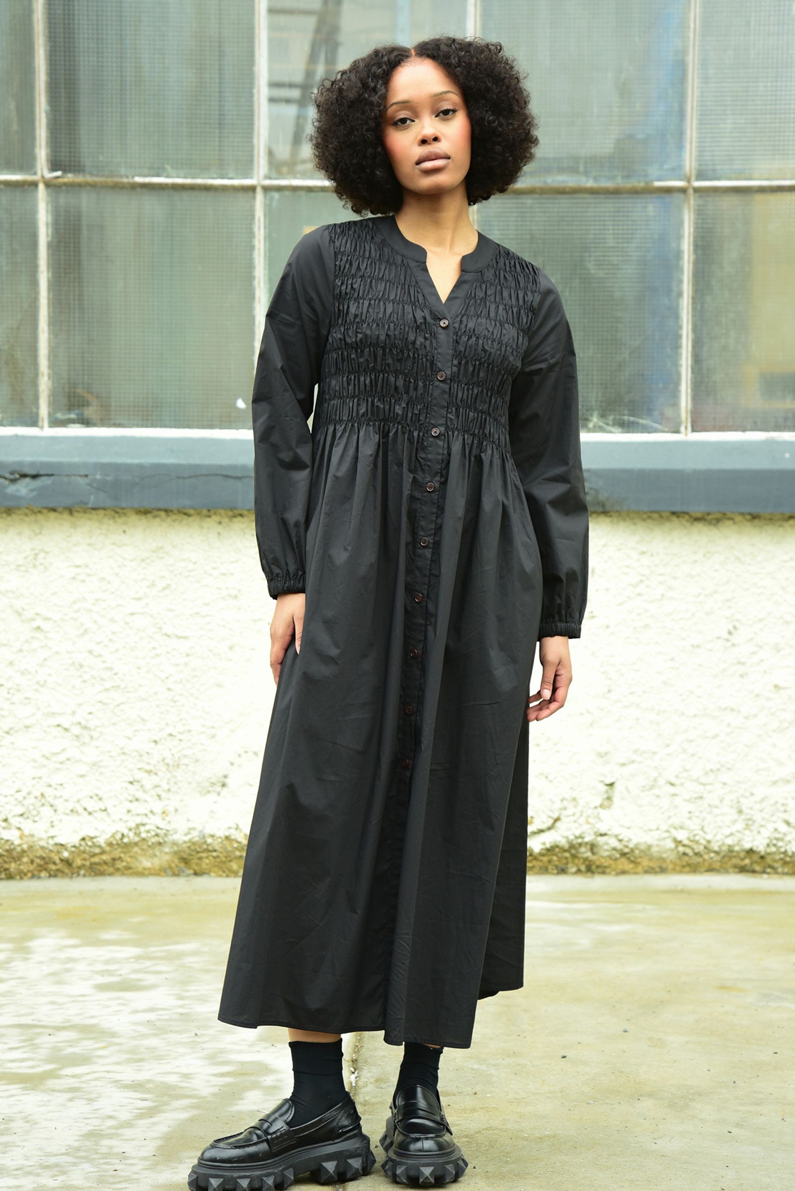SHIRRED SPACE DRESS