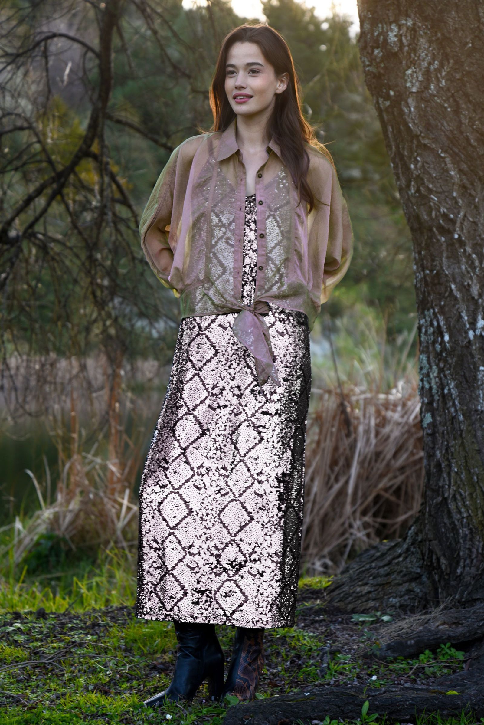 									SNAKE IT 'TIL YOU MAKE IT
								, 			TIED & TESTED BLOUSE
			