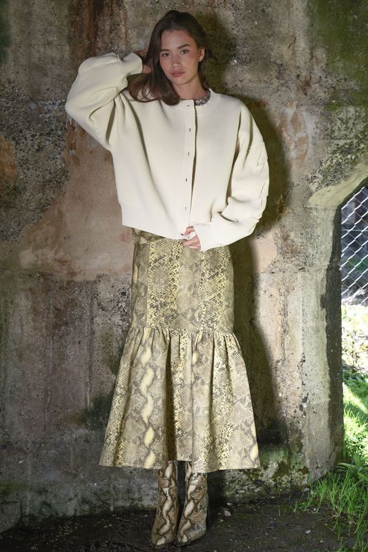 									TWIST & SHOUT CARDIGAN
								, 			SLITHER IN STYLE SKIRT
			