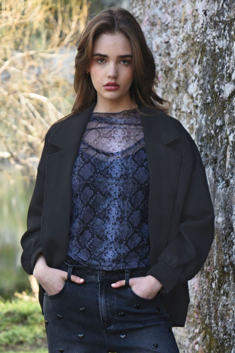 									MIDNIGHT LOUNGE JACKET
								, 			SECOND SKIN TOP
			