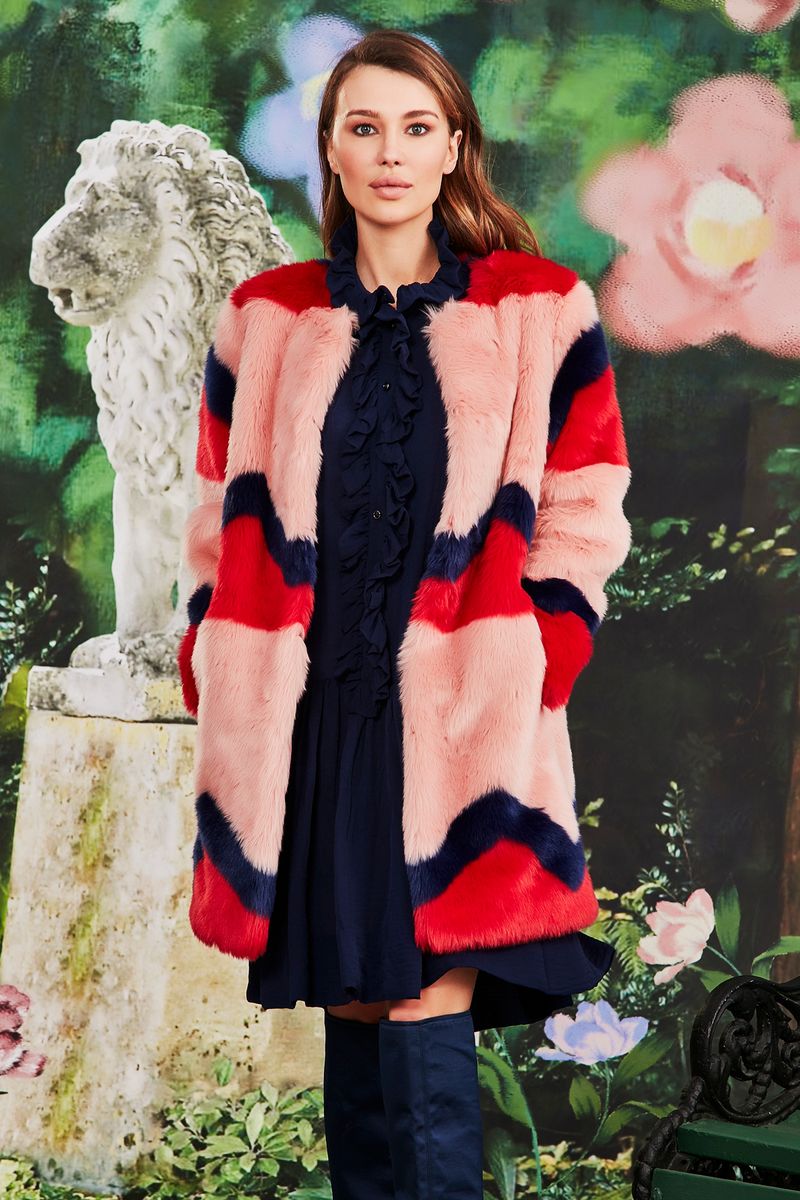 TO FUR WITH LOVE COAT
								, 			FRILL THE WORLD DRESS