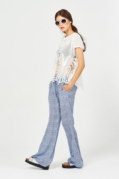 THE AMAZING LACE 'HIGH TEE PARTY' TOP
								, 			PORTUGAL PLEASE 'PALAZZO PARADISE' PANTS