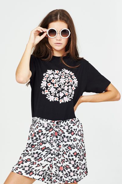 THORN TO BE WILD 'FLOWER BOMB' TSHIRT
								, 			HEAVY PETAL 'BALL IS IN YOUR SHORT' SHORTS