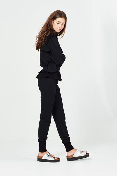 JERSEY GIRL 'FRILL OF THE CHASE' TOP
								, 			JERSEY GIRL 'FRILLER' PANT