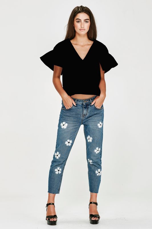 'Right To Bare Arms' Top
								, 			'Jeanifer Lowpairs' Jean
