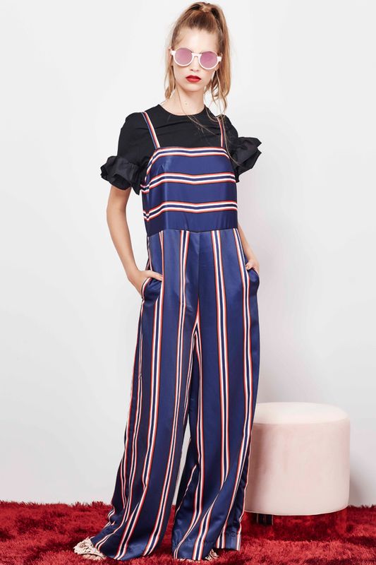 GOOD VIBRATIONS SUNGLASSES
								, 			FREE FRILL TOP
								, 			JUMP-SUIT THROUGH HOOPS JUMPSUIT