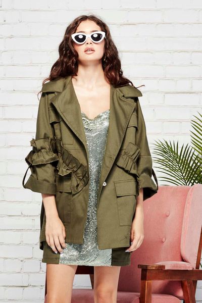 CARGO DIEM JACKET
								, 			PRECIOUS METAL DRESS