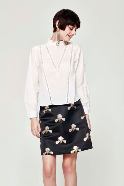 WHITE LIES 'AGE OF INNOCENCE' BLOUSE
								, 			BLACK ORCHID 'MINI-SERIES' SKIRT