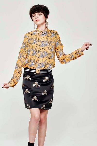 THE DESERT SESSIONS 'I'M JUST RIBBING' TOP
								, 			BLACK ORCHID 'MINI-SERIES' SKIRT