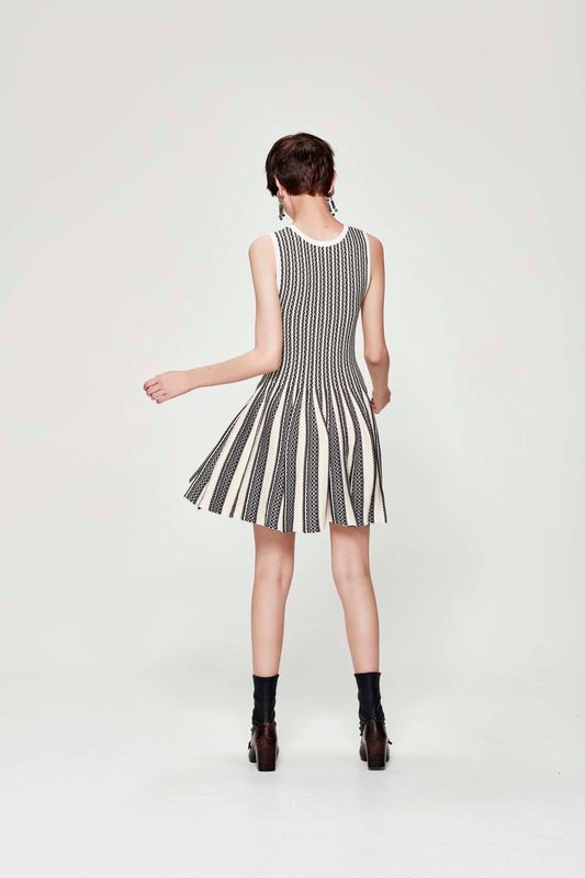 FULL OF KNIT 'ETCH-SKETCH' DRESS