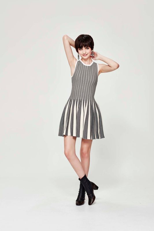 FULL OF KNIT 'ETCH-SKETCH' DRESS