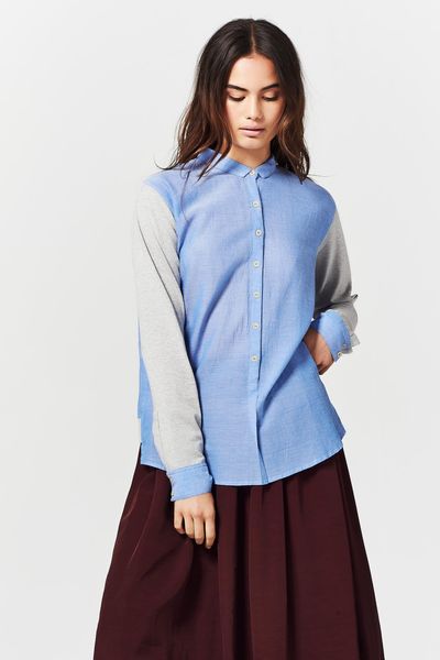 BLUE STEELE 'STOP SHIRTING AROUND' SHIRT
								, 			ROYAL NOISE 'MIDNIGHT IN PARIS' SKIRT