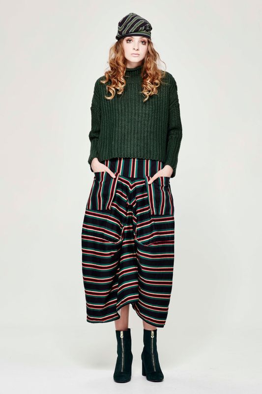 IN THE GREEN 'SNAKES AND LADDERS' TOP
								, 			TRAFFIC LIGHTS 'LAZER STRIPE' SKIRT