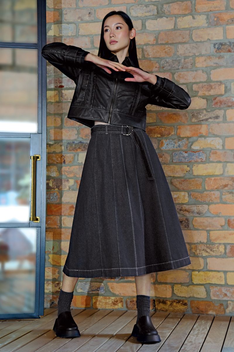NO RHYME OR SEASON JACKET
								, 			SAY IT WITH FLARE SKIRT