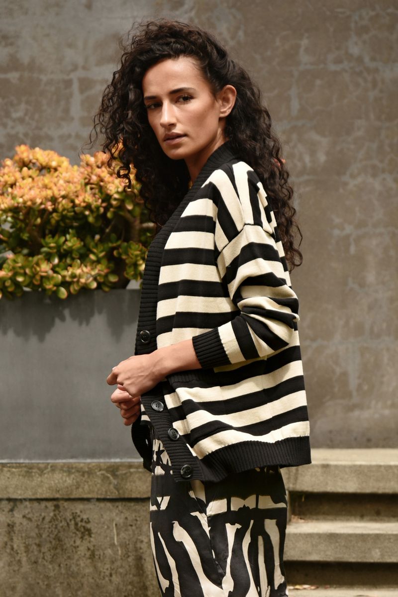 I DON'T STRIPE CARDIGAN