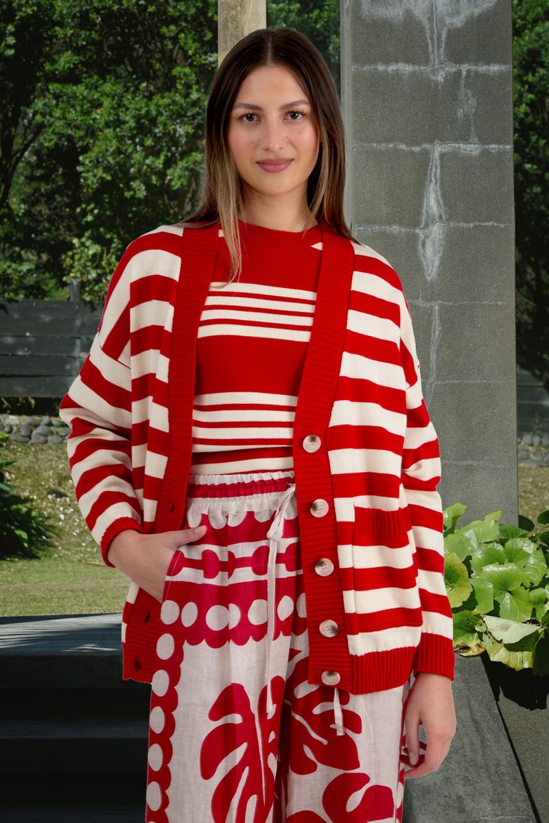 I DON'T STRIPE CARDIGAN