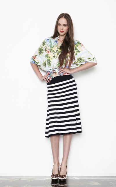 Hula Hana 'Last Resort' top
								, 			Boardwalk 'Knitty Gritty' skirt