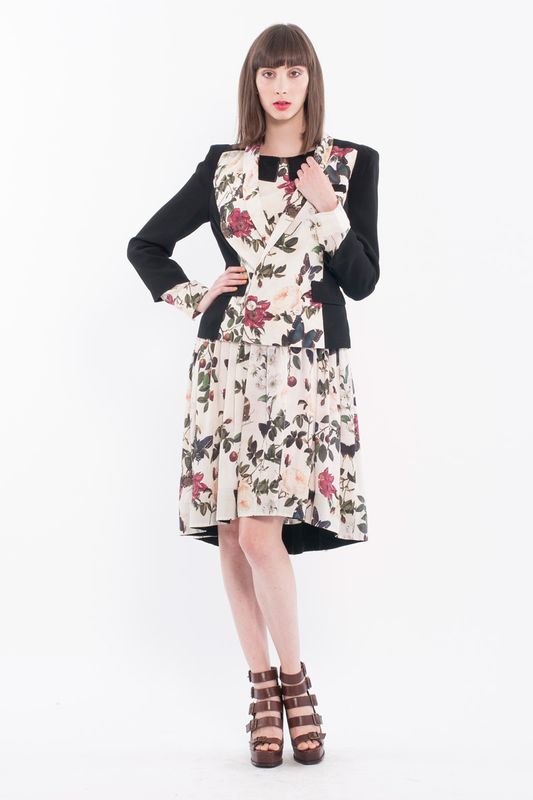 Shellack Rose 'Contrast of Interest' jacket
								, 			Shellack Rose 'Dark Side of the Swoon' dress