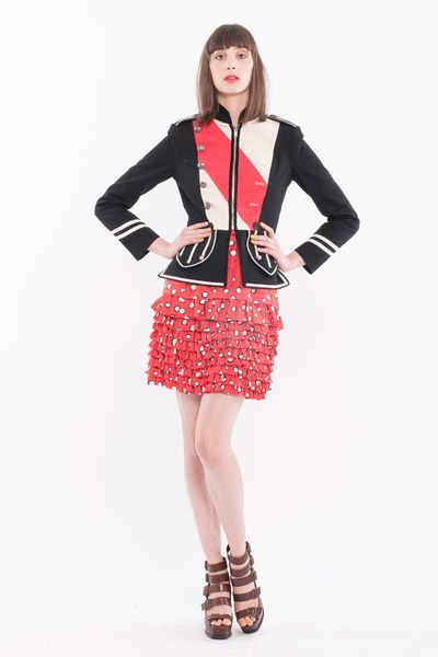 Bandstand 'March Enemy' jacket
								, 			Red Alert 'Moving Violation' skirt