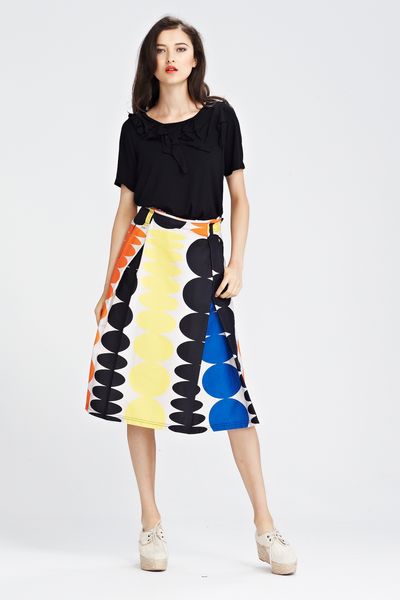 CRAZY STUPID RUFF 'VIENETTA' TOP
								, 			ELLIPTICAL 'DON'T SKIRT ME' SKIRT