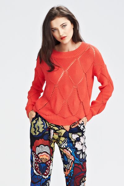 PERIODIC CABLE 'WEB OF LIES' SWEATER
								, 			PARADISO 'FLOWERING PANTS' PANT