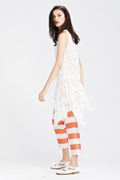 SEEING SPOTS 'WE WILL FROCK YOU' TOP
								, 			BAHAMA MAMA 'RUNAWAY STRIPE' PANT