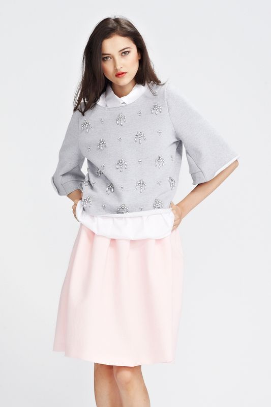 JEWEL OF THE NILE 'PRIME JUMPER' TOP
								, 			COTTON SENSE 'AN OXFORD COLLAR' SHIRT
								, 			STOP, LOOK, LINEN 'PLEAT ART' SKIRT