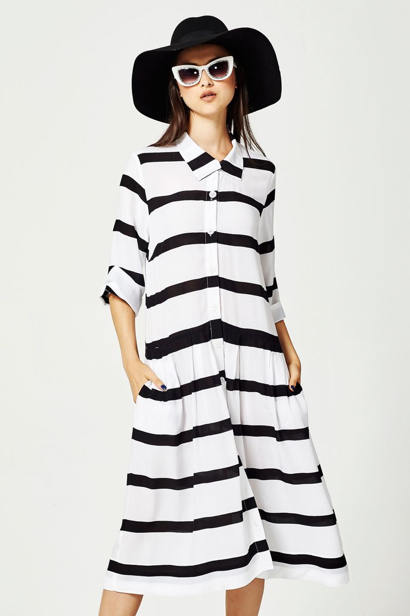 WALK THE LINE 'DRESS SHIRT' DRESS