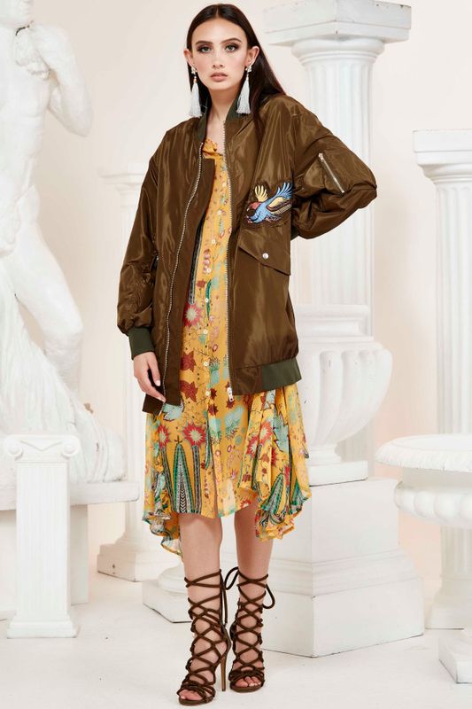 Eagle Has Landed Jacket
								, 			Pleats In Paris Dress
