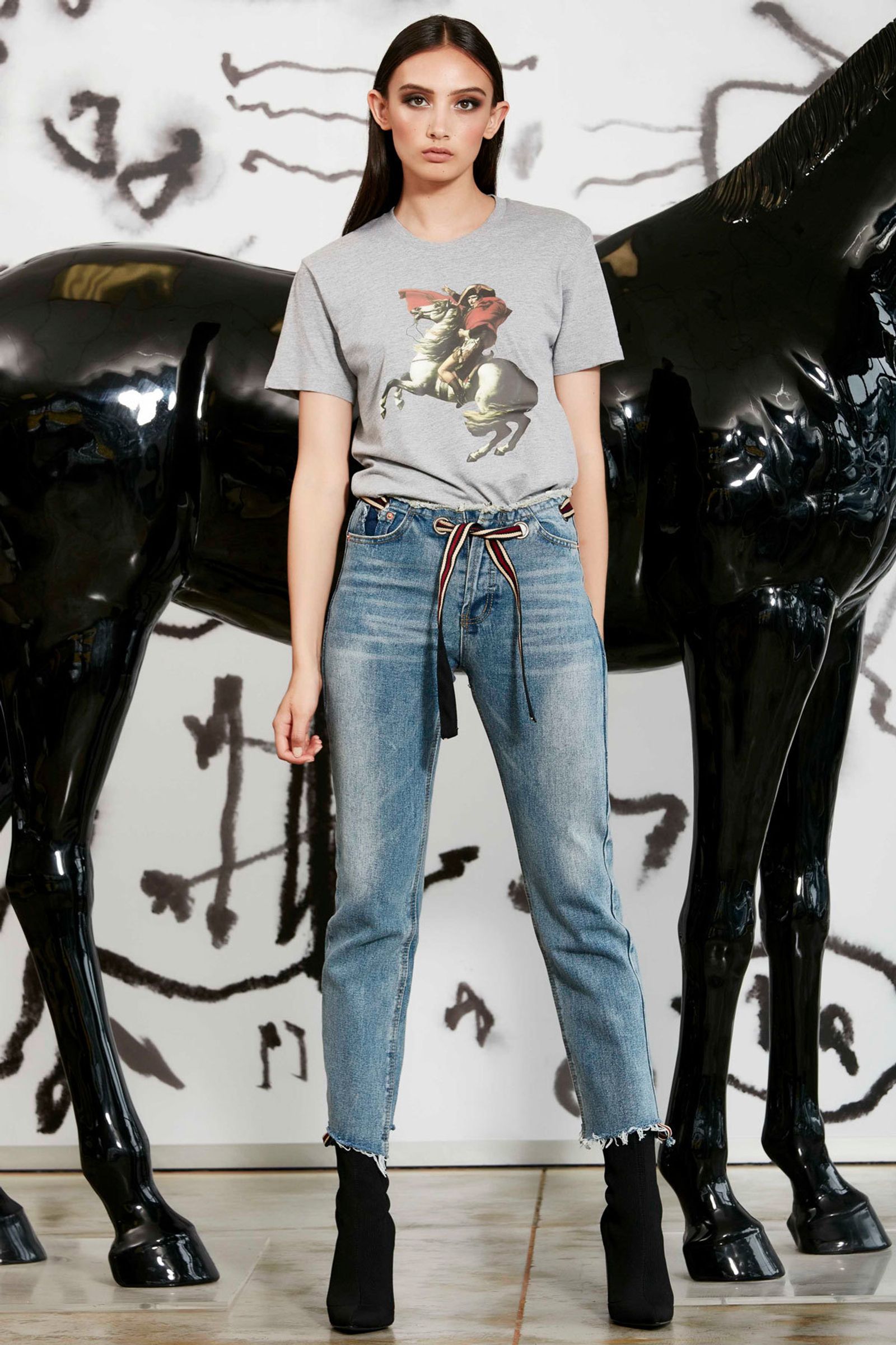 Fray With Me Jeans
								, 			All The Pretty Horses T-Shirt