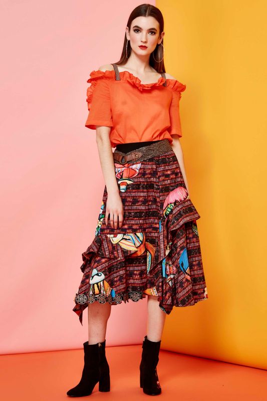 Can You Can-Cun Skirt
								, 			Frilled About It Top