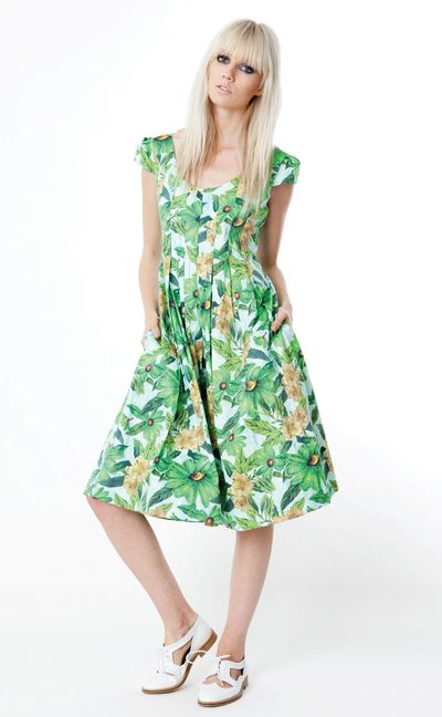 GREEN TROPIC 'GREEN GODDESS' DRESS