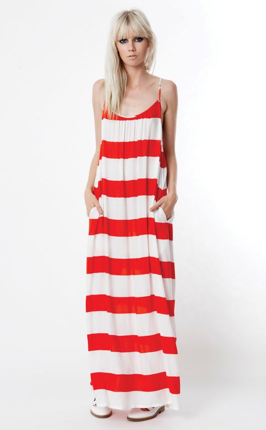 BRUSH STROKES 'WHITE STRIPES' DRESS