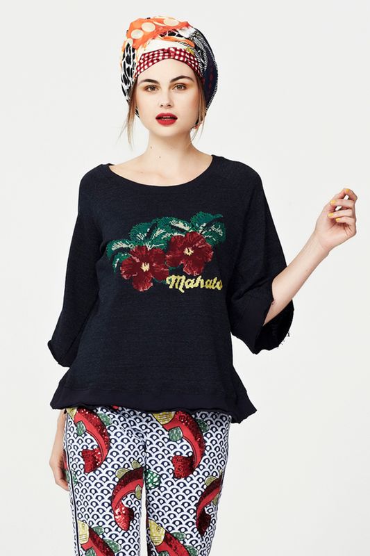 ISLAND TIME 'ALOHA' SWEATER
								, 			FISH UPON A STAR 'SEQUIN FINALE' PANTS