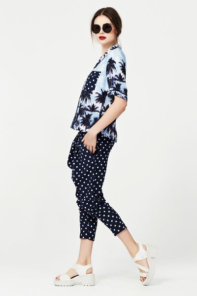 BEACHED BLONDE 'PALM BEACH' TOP'
								, 			WHAT'S SPOT TO LIKE 'I DOT YOU' PANT