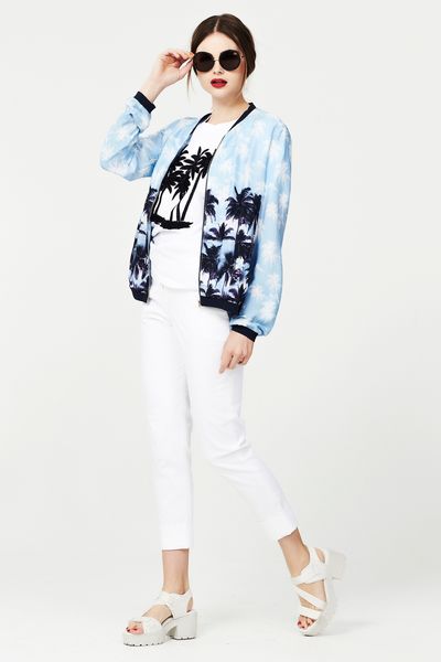 BEACHED BLONDE 'THE TROPICAL DAUGHTER' JACKET
								, 			CLUSTER PALM 'LONG ISLAND ICED TEE' TOP
								, 			UP THE CUFF 'CUFF JUSTICE' PANTS