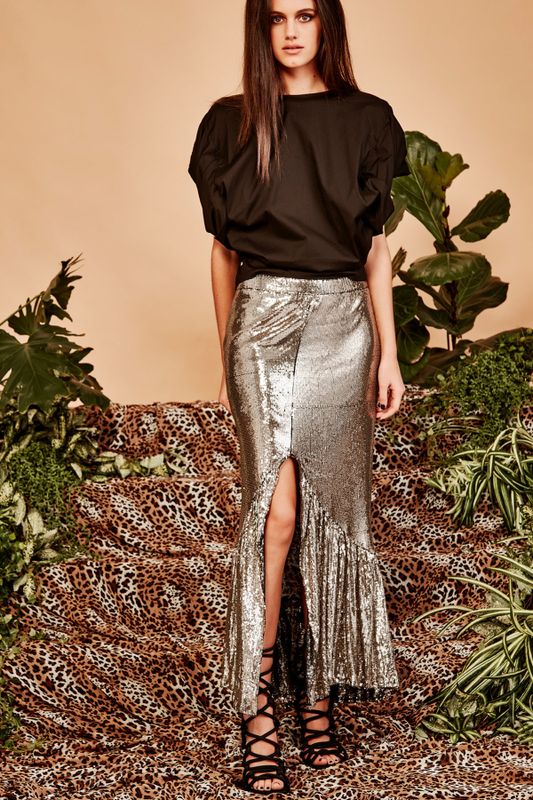 LICKETY-SPLIT SKIRT
								, 			TOO COOL TO CARE TOP
