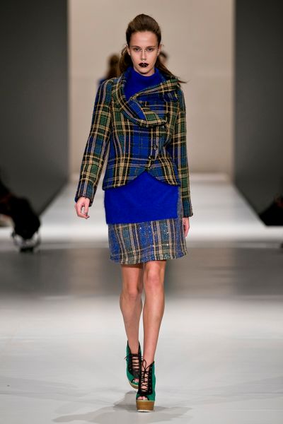 Pom Pom 'Hot Fuzz' top
								, 			Tweed Dating 'No Laughing Wrapper' jacket
								, 			Northern Skies 'Plaid You Came' skirt