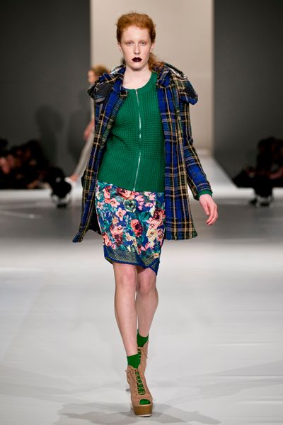Graphic Waffle 'Green Victoria' cardigan
								, 			Tweed Dating 'The Wool Monty' coat
								, 			Vintage Bloom 'Skirting Board' skirt