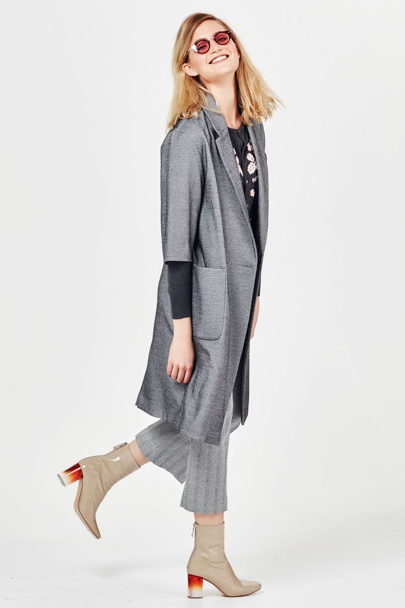 GREYSCALE 'DUST HER OFF' COAT
								, 			DON’T HOG THE HERRINGBONE 'FIDDLE STICKS' PANT
								, 			KNIT ME UP 'AHOEY ME CARDYS'