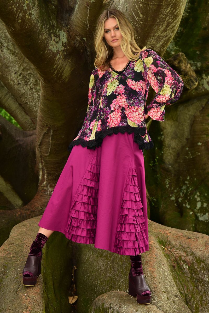 MILE PER FLOWER TOP
								, 			I'M FRILL LIVING SKIRT